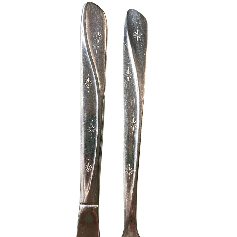 Vintage Atomic Constellation by International Stainless Flatware Glossy Set of 2